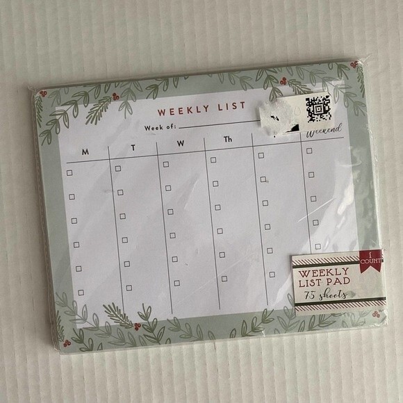 Weekly List Pad Check List Pad 75 Sheets NWT - Picture 1 of 6